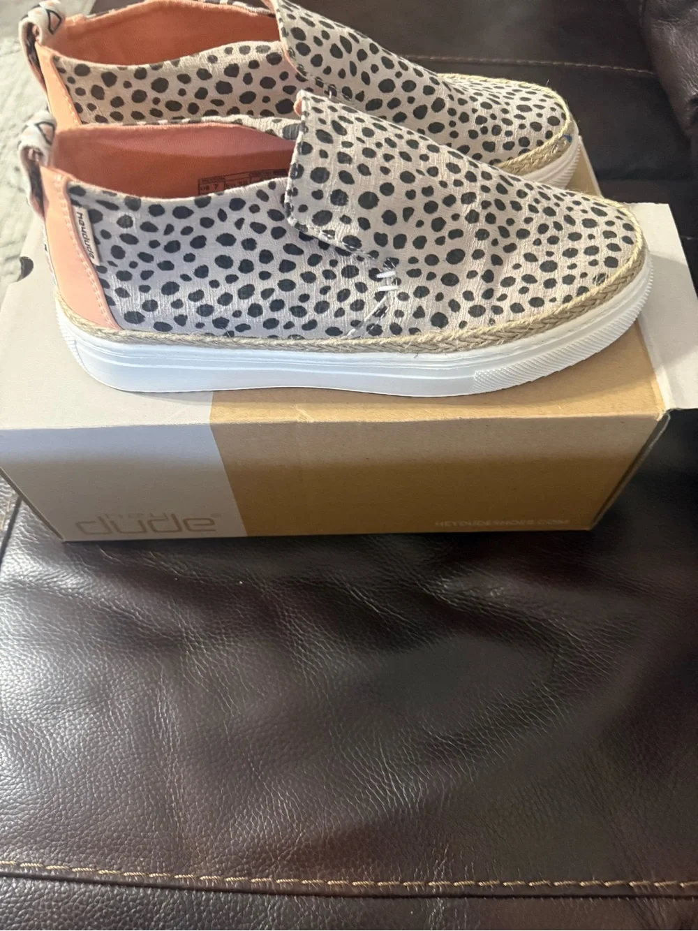 Hey Dudes Espadrille Slip-On Sneakers with Black Spot Print